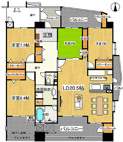 間取り ドゥグラン永昌東 702 7階/702
