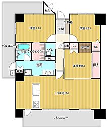 ドゥグラン喜々津ステーションタウン壱番館 3LDKの間取図画像