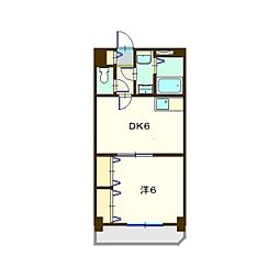 レスト・ドゥー綱島 1DKの間取図画像