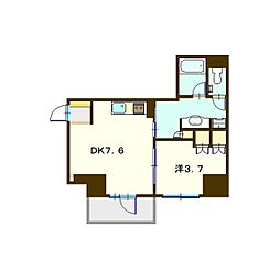 リビオ綱島 1DKの間取図画像