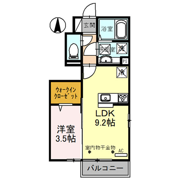 D-room ANNEX21 101｜富山県富山市黒瀬(賃貸アパート1LDK・1階・33.18㎡)の写真 その2