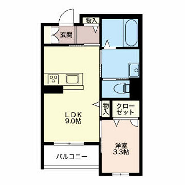 キアラ・アイ 103｜富山県富山市愛宕町1丁目(賃貸マンション1LDK・1階・34.83㎡)の写真 その2