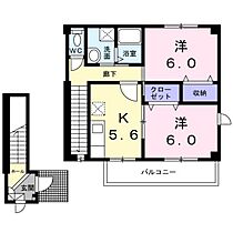 メープル　ハイム 204 ｜ 富山県富山市中川原（賃貸アパート2K・2階・48.62㎡） その2