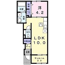 コッティ大泉 102 ｜ 富山県富山市大泉（賃貸アパート1LDK・1階・41.48㎡） その2