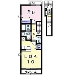 ヴィラノールG 1LDKの間取図画像