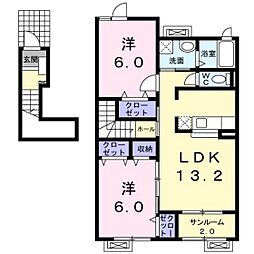 フォーシーズンズB 2LDKの間取図画像