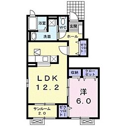 オードシエル1 1LDKの間取図画像