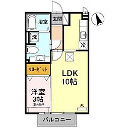 クイール 1LDKの間取図画像