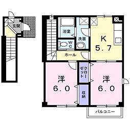 ルミナス 2Kの間取図画像
