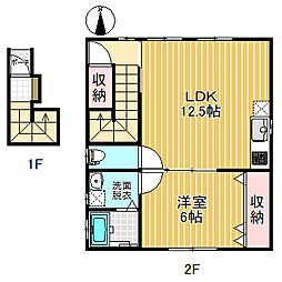 ニュー東ハイツ 1LDKの間取図画像