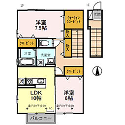 ボナールみなみ 2LDKの間取図画像