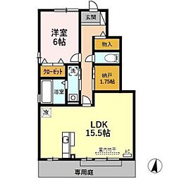 ソルジェンテ 1LDKの間取図画像
