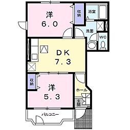 エスペランス・K 2DKの間取図画像
