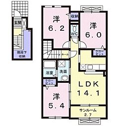 アネシス・ルナA 3LDKの間取図画像
