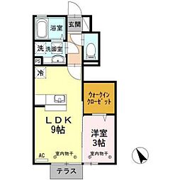 カレンデュラ2 1LDKの間取図画像