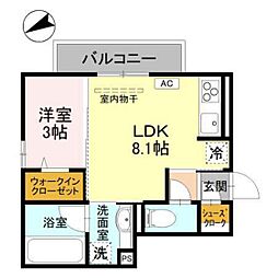 ツインリーフ 1LDKの間取図画像