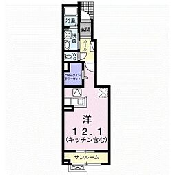 サウススプリング3 ワンルームの間取図画像