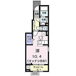 オリオンリヴィエールL ワンルームの間取図画像