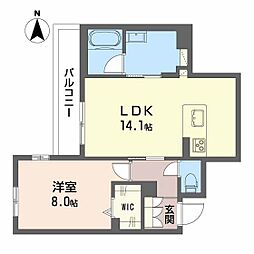 シャーメゾン 二口 パナXI 1LDKの間取図画像