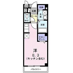 ヴィアーレ秋吉 ワンルームの間取図画像