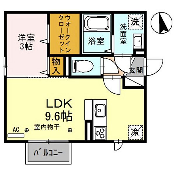 セレアージュ 205｜富山県高岡市中曽根(賃貸アパート1LDK・2階・32.77㎡)の写真 その2