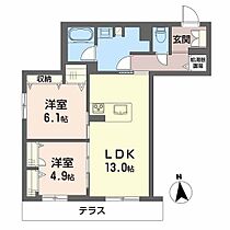 フトゥールム 103 ｜ 富山県高岡市木津（賃貸マンション2LDK・1階・61.87㎡） その2