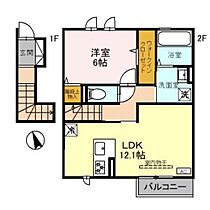 D-room　MK 203 ｜ 富山県高岡市下伏間江（賃貸アパート1LDK・2階・51.97㎡） その1