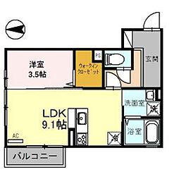 セリシール大樹 1LDKの間取図画像