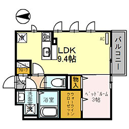 セリシール大樹 1LDKの間取図画像