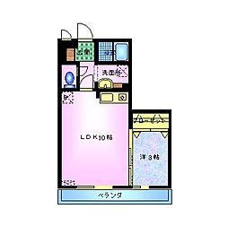 フルール・ド・ヴェール1 1LDKの間取図画像