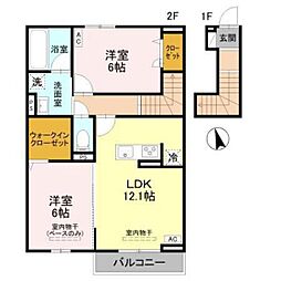 On point 2LDKの間取図画像