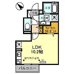 エスタシオンJ ワンルームの間取図画像