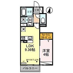 グラン・ディスJ 1LDKの間取図画像