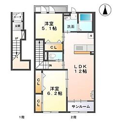 スペリアージュT 2LDKの間取図画像
