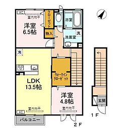 フェイバーエルエフ 2LDKの間取図画像