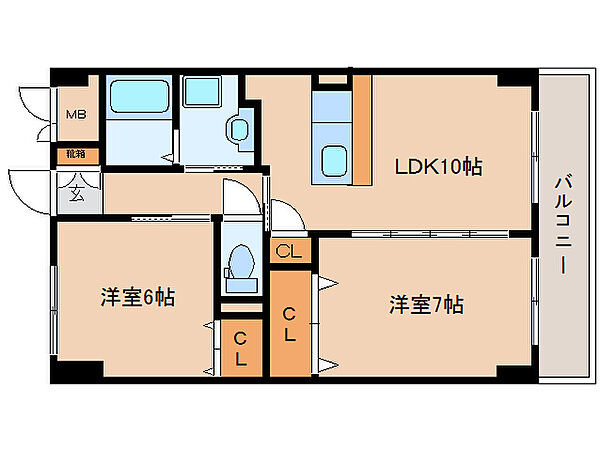 奈良県奈良市大森町(賃貸マンション2LDK・4階・53.85㎡)の写真 その2