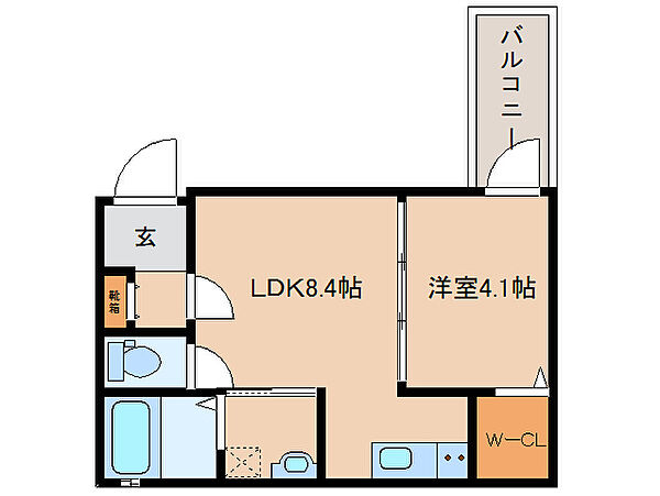 Speciale杉ヶ町 202｜奈良県奈良市杉ヶ町(賃貸アパート1LDK・2階・31.77㎡)の写真 その2