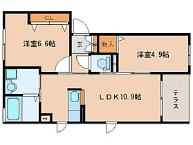 京都府木津川市州見台8丁目（賃貸マンション2LDK・3階・50.08㎡） その2