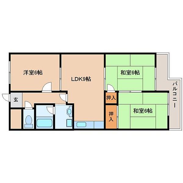 第3サンコウハイツ ｜奈良県生駒市小平尾町(賃貸マンション3LDK・5階・55.89㎡)の写真 その2