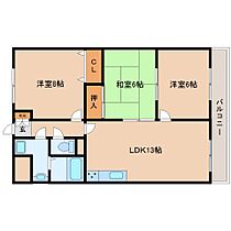 奈良県生駒市東生駒1丁目（賃貸マンション2LDK・6階・72.72㎡） その2