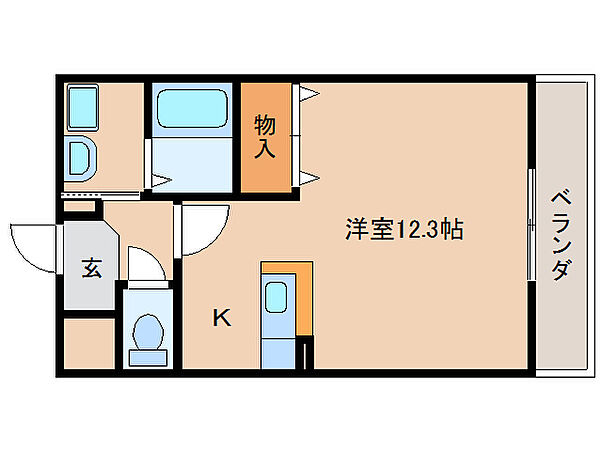 奈良県奈良市七条1丁目(賃貸アパート1R・2階・30.33㎡)の写真 その2