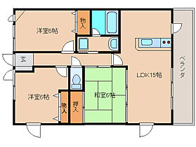 奈良県奈良市南登美ヶ丘（賃貸マンション3LDK・3階・72.00㎡） その2