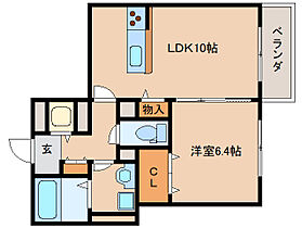 メルベーユ西松ヶ丘  ｜ 奈良県生駒市西松ケ丘（賃貸マンション1LDK・3階・48.02㎡） その2