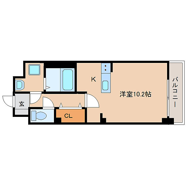 エバーハイム畝傍 405｜奈良県橿原市葛本町(賃貸マンション1R・4階・28.22㎡)の写真 その2