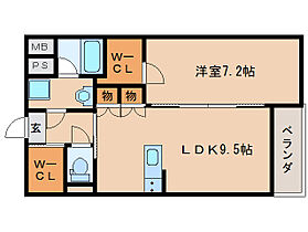 グランパレス 105 ｜ 奈良県橿原市地黄町334-10（賃貸マンション1LDK・1階・44.47㎡） その2