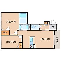 ラ・フェリシア 102 ｜ 奈良県橿原市五条野町2133（賃貸アパート2LDK・1階・53.15㎡） その2