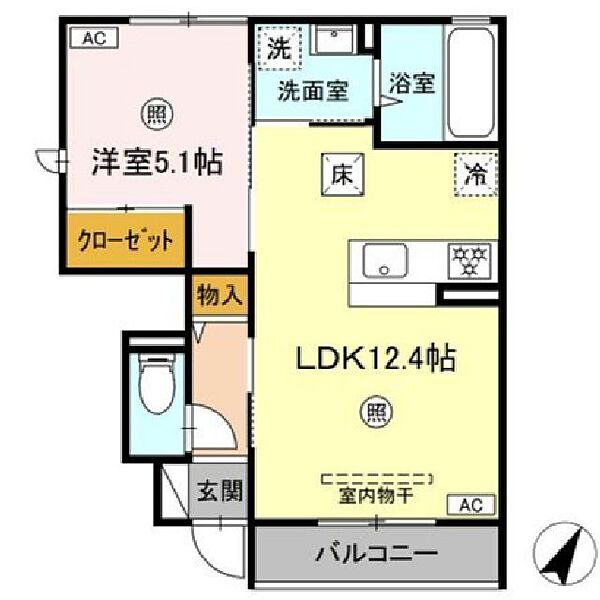 シェソワ（Cｈeｚ　ｓｏｉ） 101｜鳥取県米子市上後藤1丁目(賃貸アパート1LDK・1階・42.27㎡)の写真 その2