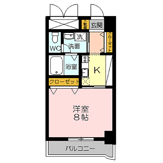 セントラルヒルズＭＪ ｜鳥取県米子市加茂町1丁目(賃貸マンション1K・1階・31.20㎡)の写真 その2