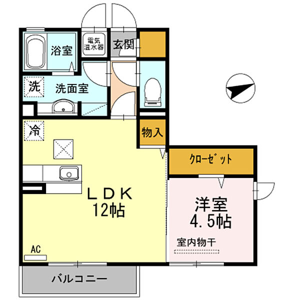 フェリース　サラ 101｜鳥取県米子市新開2丁目(賃貸アパート1LDK・1階・42.99㎡)の写真 その2