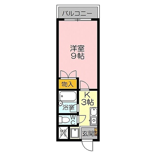 三記マンション灘 301｜鳥取県米子市灘町3丁目(賃貸マンション1K・3階・25.52㎡)の写真 その2